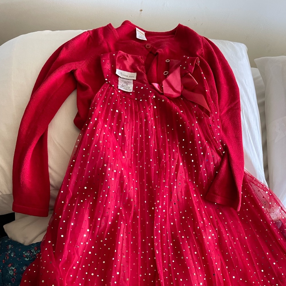 Red sparkling dress